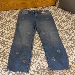 Rewash Brand Super High Rise Straight Crop Jean
